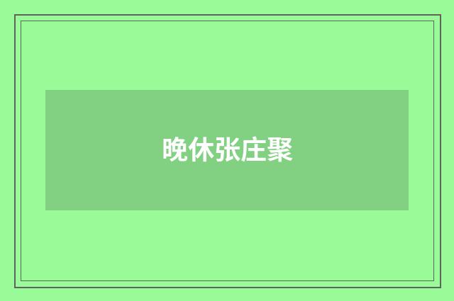 晚休张庄聚
