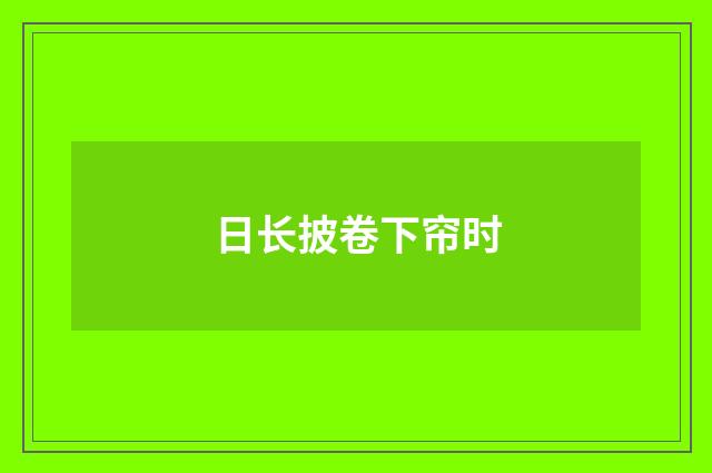 日长披卷下帘时