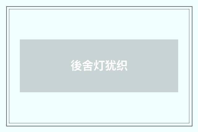 後舍灯犹织