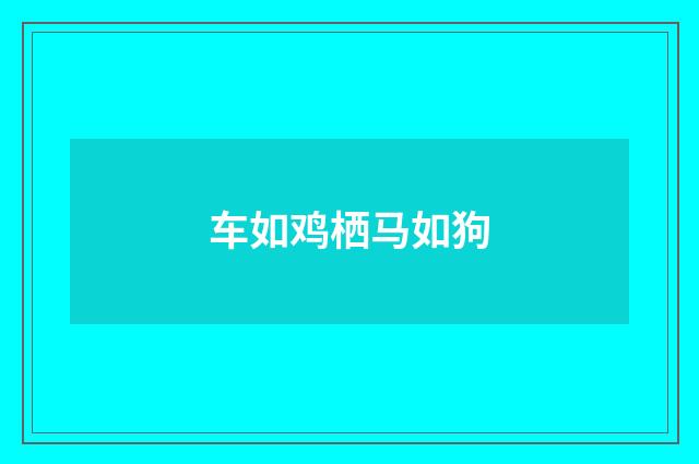 车如鸡栖马如狗