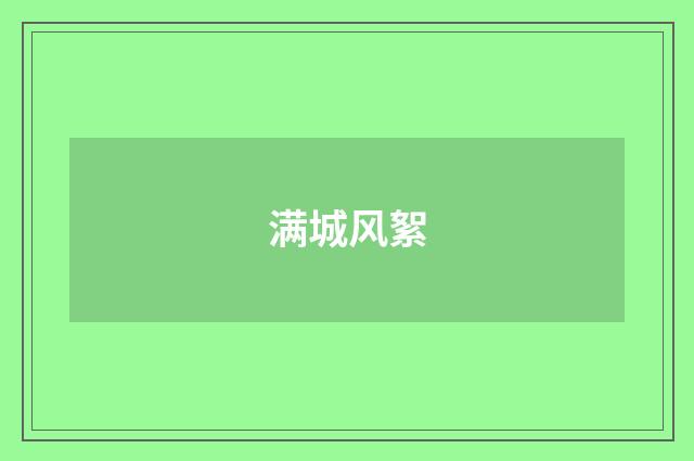 满城风絮