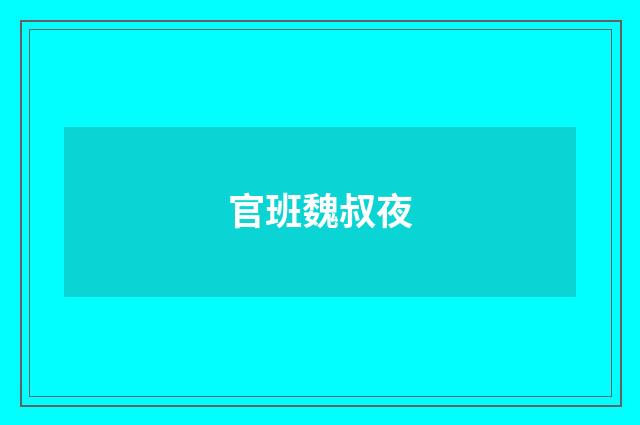 官班魏叔夜