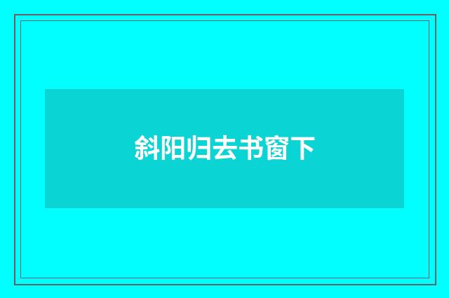 斜阳归去书窗下
