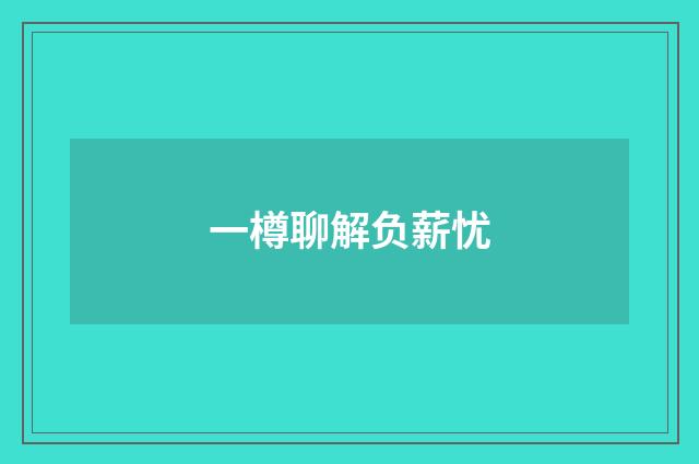 一樽聊解负薪忧