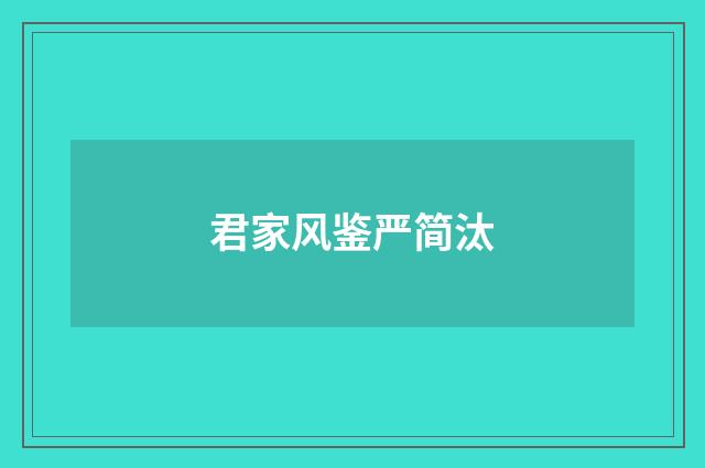 君家风鉴严简汰