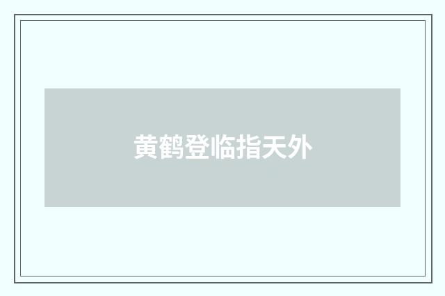 黄鹤登临指天外