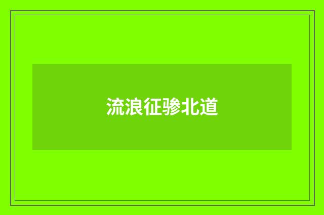流浪征骖北道