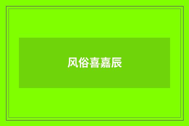 风俗喜嘉辰