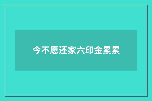 今不愿还家六印金累累