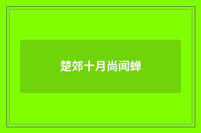 楚郊十月尚闻蝉