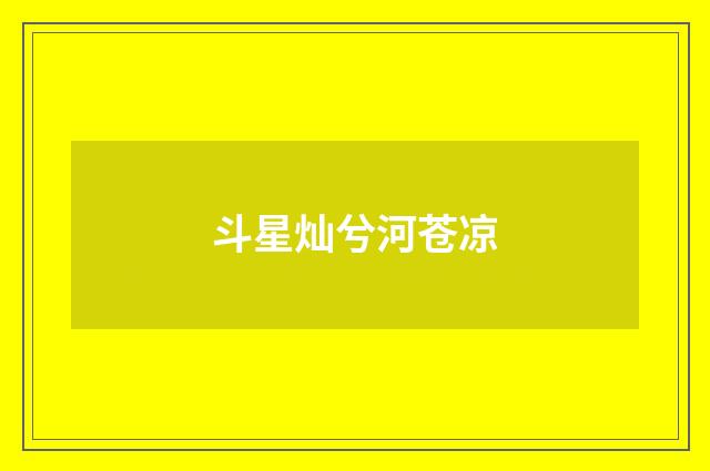 斗星灿兮河苍凉