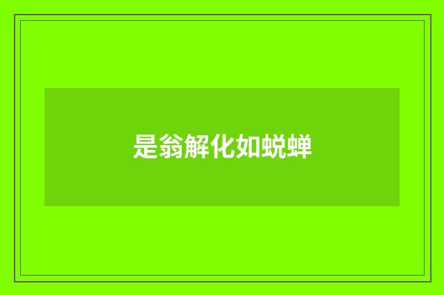 是翁解化如蜕蝉