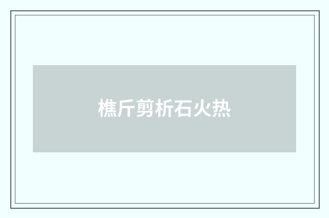 樵斤剪析石火热