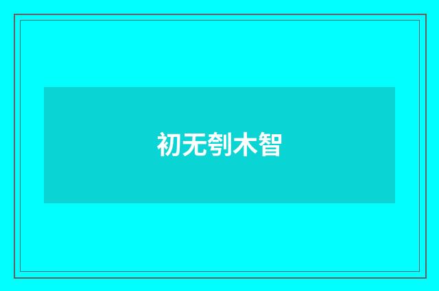 初无刳木智