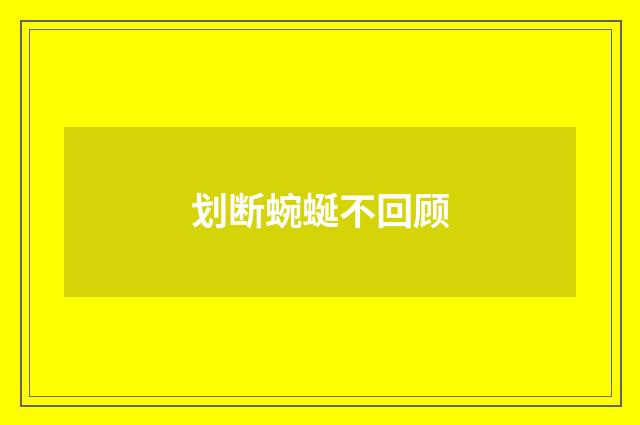 划断蜿蜒不回顾