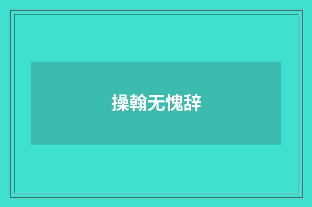 操翰无愧辞