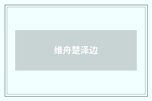 维舟楚泽边