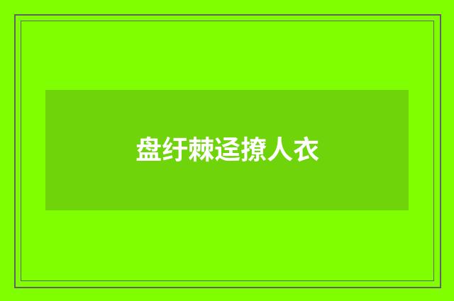 盘纡棘迳撩人衣