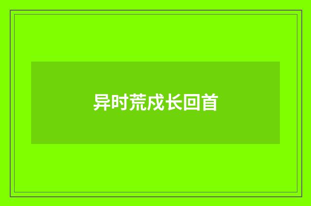 异时荒戍长回首