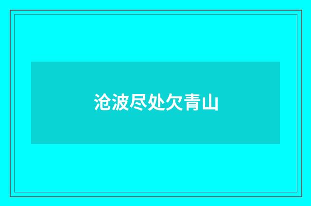 沧波尽处欠青山