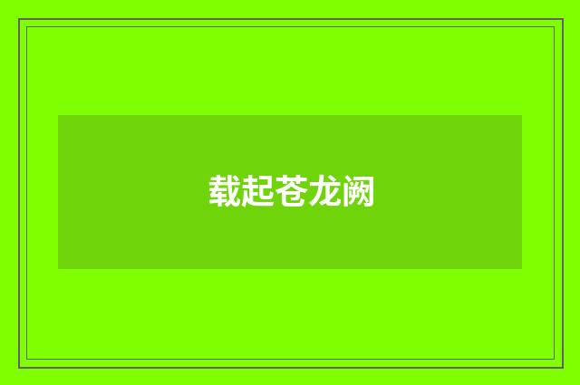 载起苍龙阙