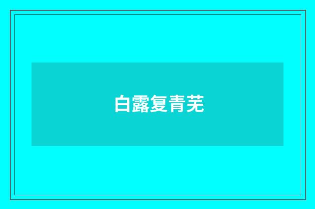 白露复青芜