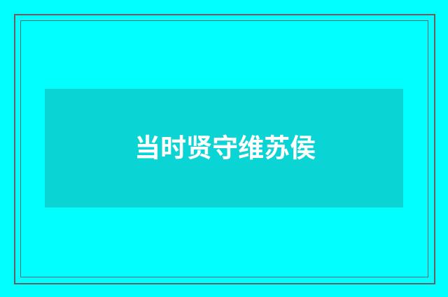 当时贤守维苏侯