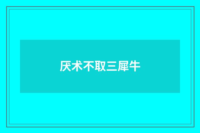 厌术不取三犀牛