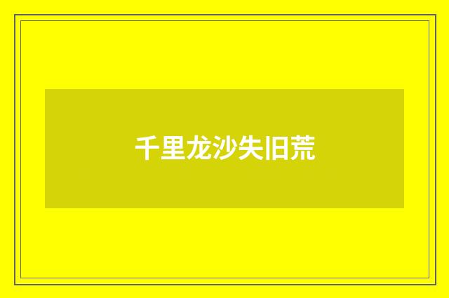 千里龙沙失旧荒
