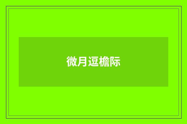 微月逗檐际