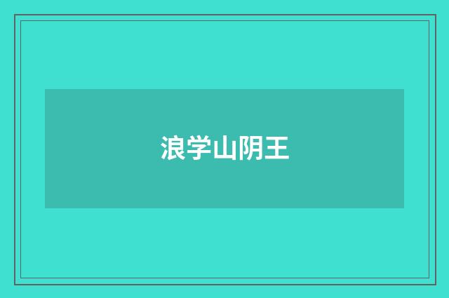 浪学山阴王