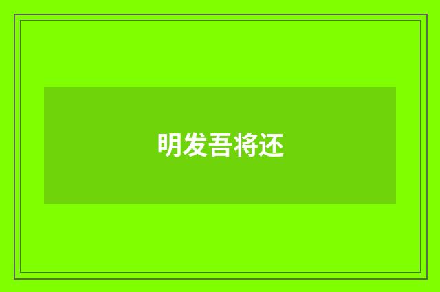 明发吾将还