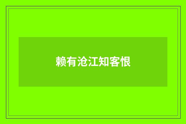 赖有沧江知客恨
