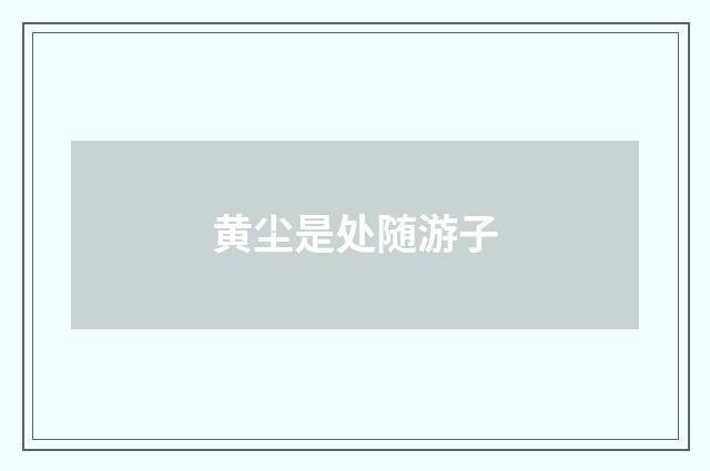 黄尘是处随游子