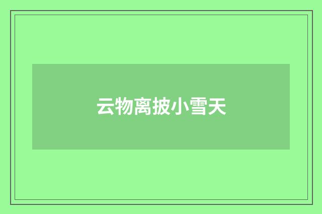 云物离披小雪天