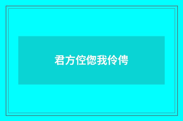 君方倥偬我伶俜