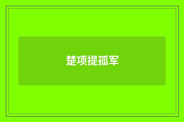 楚项提孤军
