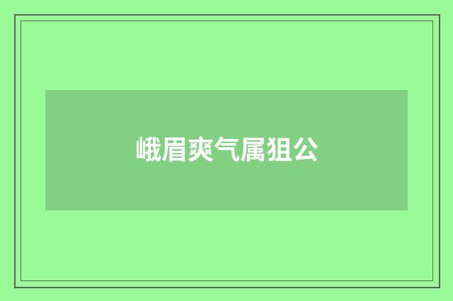 峨眉爽气属狙公