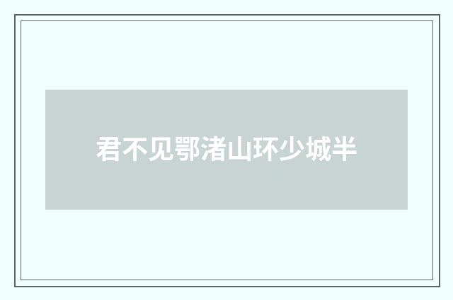 君不见鄂渚山环少城半