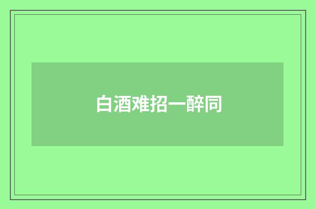 白酒难招一醉同