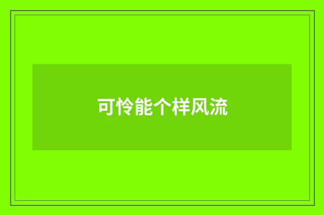 可怜能个样风流
