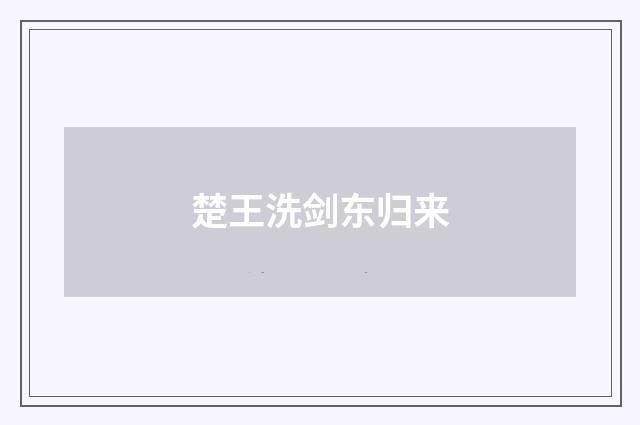 楚王洗剑东归来