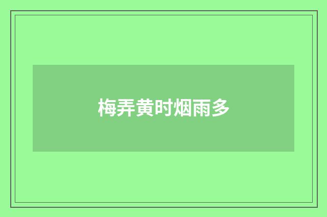 梅弄黄时烟雨多