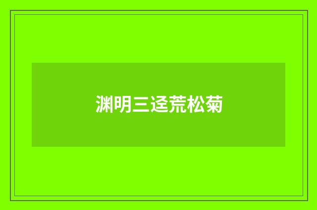 渊明三迳荒松菊