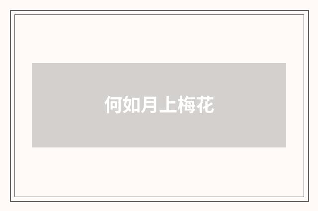何如月上梅花