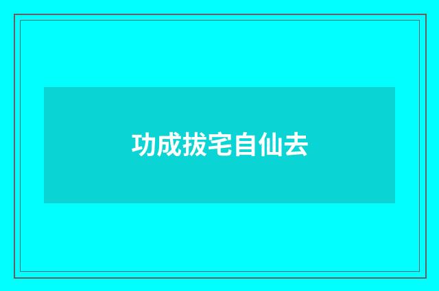 功成拔宅自仙去