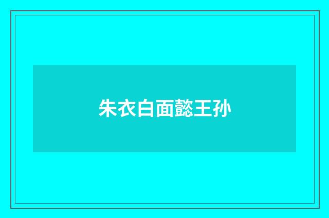 朱衣白面懿王孙