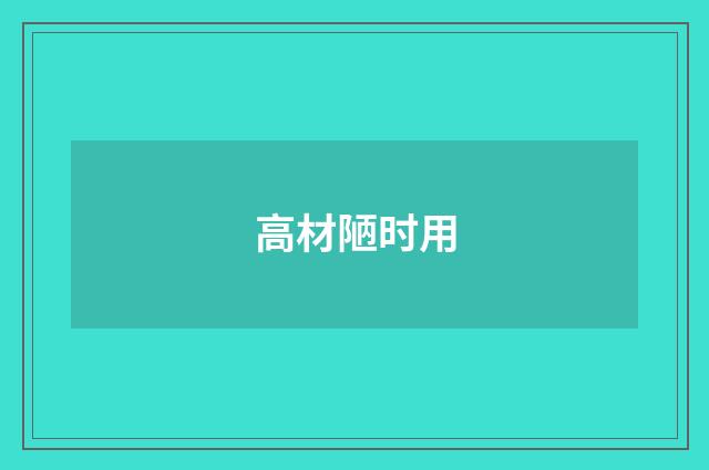 高材陋时用