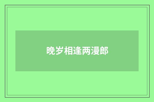晚岁相逢两漫郎