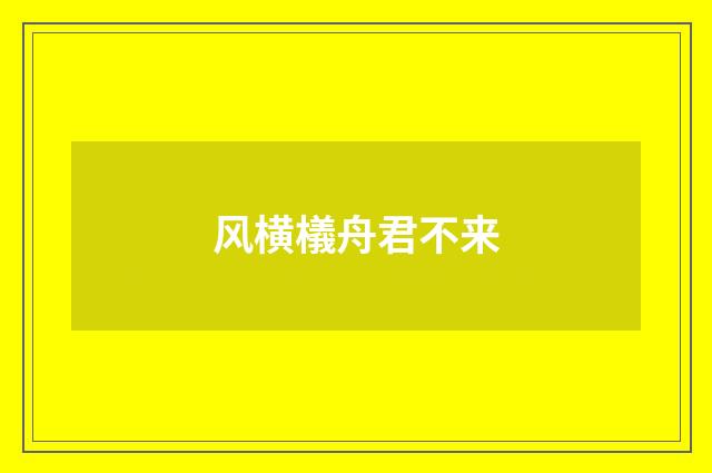 风横檥舟君不来